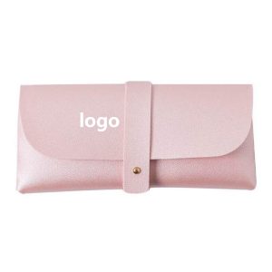 Leather Eyeglass Case W/ Metal Button