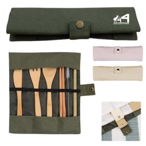 Bamboo Tableware Utensils Set W/ Pouch