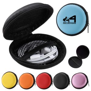 3.15 Inch Diameter Zipper-Lock Earphone Storage Case