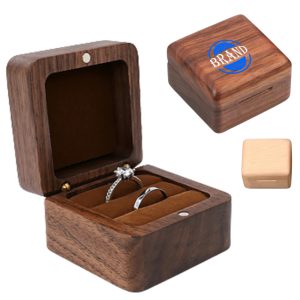 2.36 X 2.36 X 1.57 Inch Flip-Top Wooden Ring Case