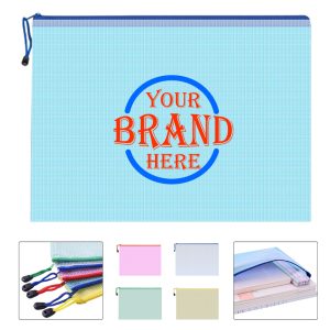 Mesh Zipper Pouch Document Bag