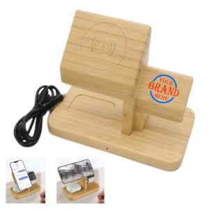 3-In-1 Bamboo Wireless Charging Pad