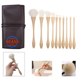 10Pcs Bamboo Makeup Brush Set