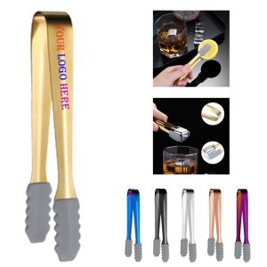 Stainless Steel Ice Tongs W/ Anti Slip Silicone