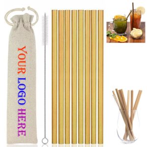 7.87Inch Bamboo Straw Pack Of 10
