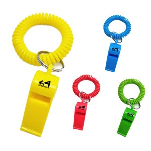 Whistle W/ Plastic Spring Band