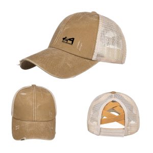 Crossed Ponytail Baseball Cap