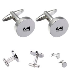 Round Silver Cuff Links