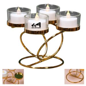 4 Pieces Metal Candle Holder