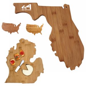 Custom America Shaped Bamboo Cutting Board
