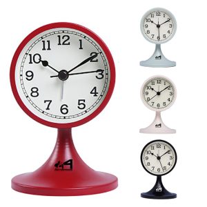 Metal Round Alarm Clock W/ Handle