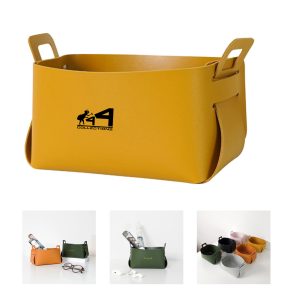 Leather Basket Storage Box