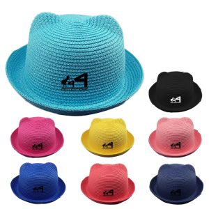 Children Cat Ears Straw Hat
