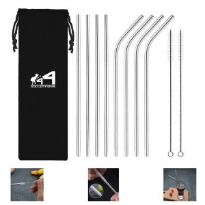 10-Piece Metal Straws Set