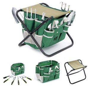 Garden Tool Folding Stool Set
