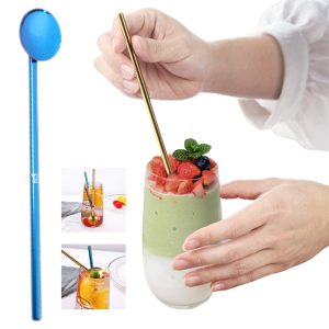 Metal Straw Mixing Spoon