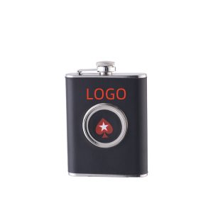 Hip Flask  With Color Plated Spades K