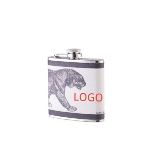 Hip Flask With Creative Japanese Style Veneer  6Oz
