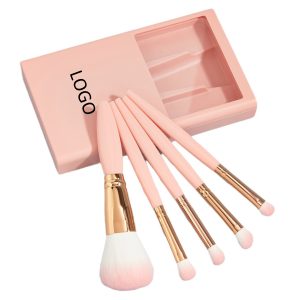 Mini 5Pcs Travel Makeup Brush Kits With Plastic Box