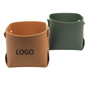 Leather Desk Storage Basket