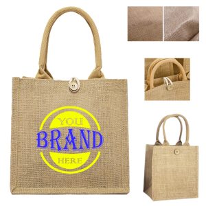 9.06 X 5.91 X 8.27 Inch Jute Burlap Tote Bag