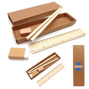 5 Pieces Set Eco-Friendly Wooden Stationery Kit