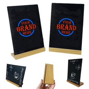 Tabletop Chalkboard W/ Detachable Teakwood Base