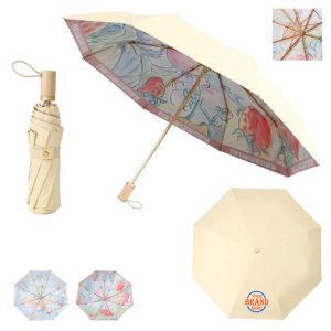 21 Inch Tri-Fold Decal Folding Umbrella