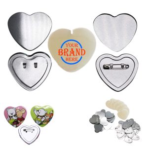 Custom 2.24 X 2.08 Inch Heart Pins Badges