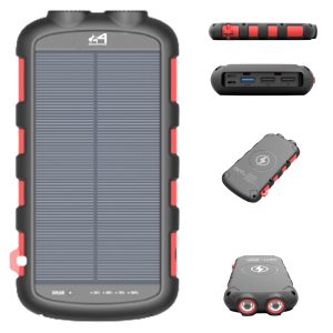 20000Mah Waterproof Wireless Solar Power Bank Flashlight