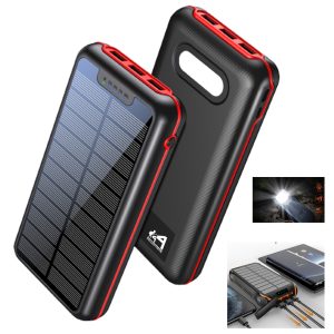 20000Mah Shatterproof Wireless Solar Power Bank Flashlight