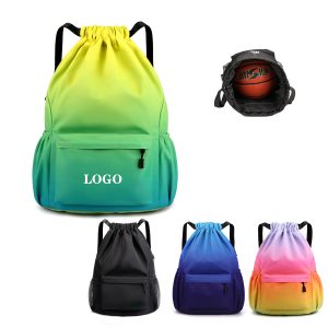 Gradient Drawstring Sports Backpack