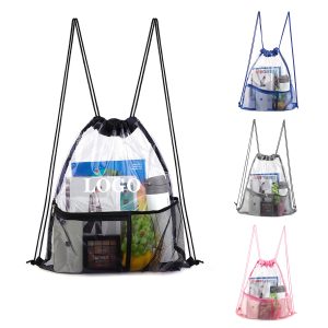 18.9" Clear Pvc Drawstring Backpack