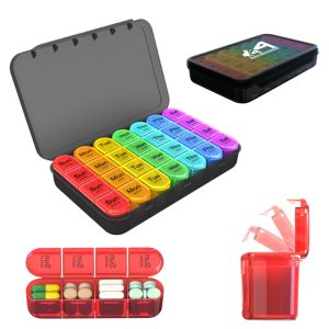 Weekly Pill Organizer With 28 Compartments