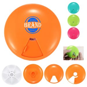 Circular Slide-Lock Medicine Box W/7 Compartments