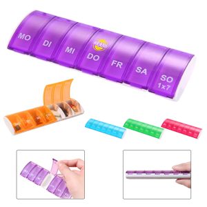 Colorful Weekly Pill Case W/ 7 Compartments