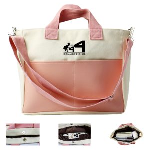 Pu Leather Canvas Shoulder Bag