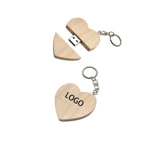 Heart Shape Wooden Usb Flash Driver-8Gb