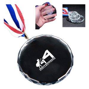 Customize Crystal Medals W/ Ribbon