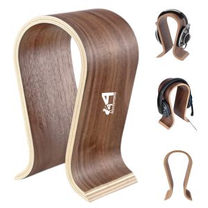 Wooden U-Shaped Headphone Holder