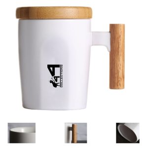 14Oz Wood Hand Stoneware Mug