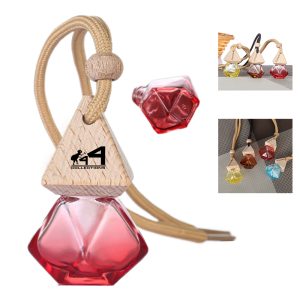 Car Perfume Bottle W/ Wooden Lid And Lanyard