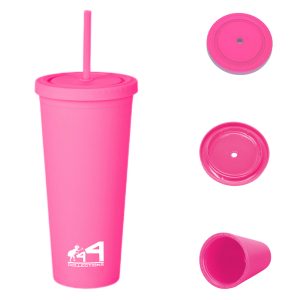 22Oz Plastic Straw Cup