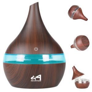 10.14Oz Oblique-Mouth Wood Grain Mini Humidifier