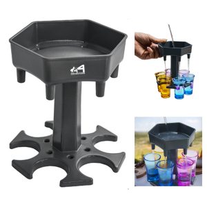Hexagonal Wine Dispenser W/ 6 Cups