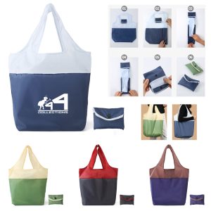 Two-Tone Folding Shopping Bag