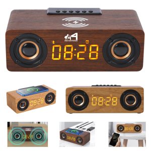 Wireless Charging Bluetooth Speaker W/ Alarm Clock