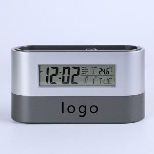 Usb Led Multifunction Alarm Clock W/ Desk Organizer