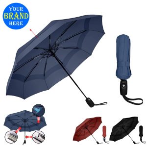 46 Inch Double Canopy Vented Compact Umbrella