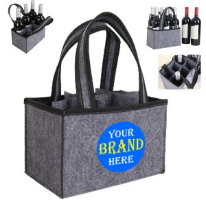9.45 x 5.91 x 5.91inch 6 bottles Wine Felt Bag